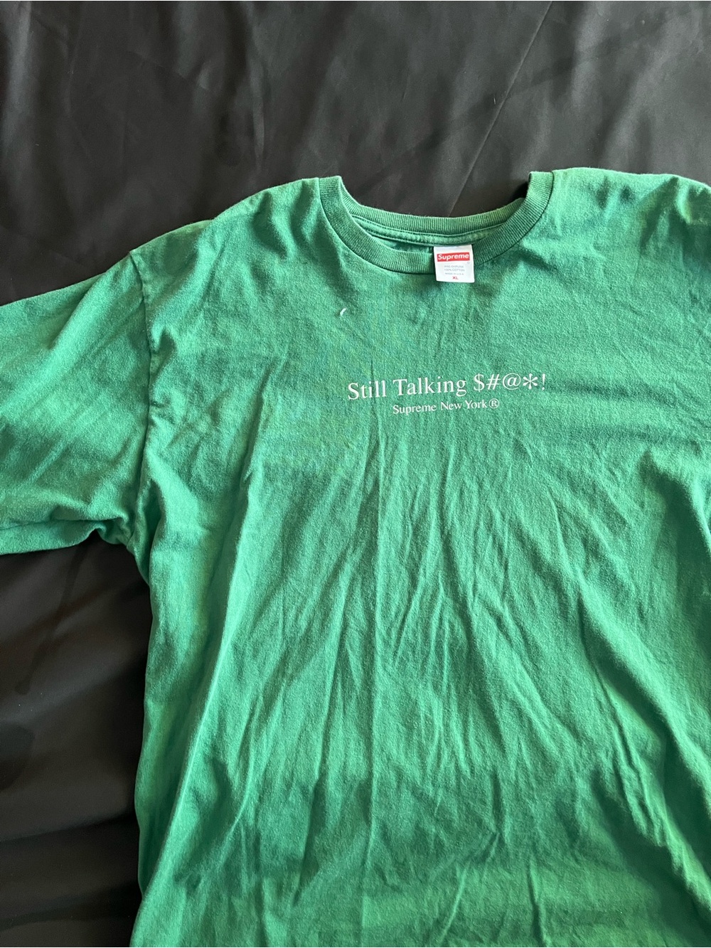 Supreme Green "Still Talking S#@*!" Graphic Tee - Short Sleeve